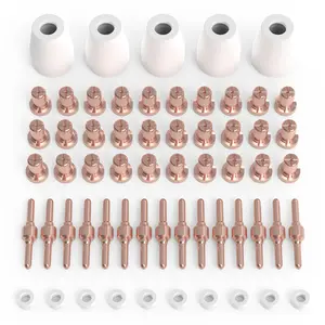 TOOLIOM 60Pcs PT31 Plasma Cutter Torch Consumables, Replacement Tips Nozzles & Electrodes Kit for TOOLIOM CUT-50 Plasma Cutting Machine