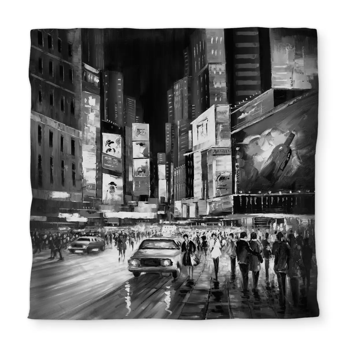 360 stand Queen Size Monochrome Duvet Cover - Times Square Themed, Contemporary Minimalist Urban Artistry, Statement Piece Bedding for Home Textiles & Soft Furnishings, Black-And-White Duvet Covers, Modern Bedroom