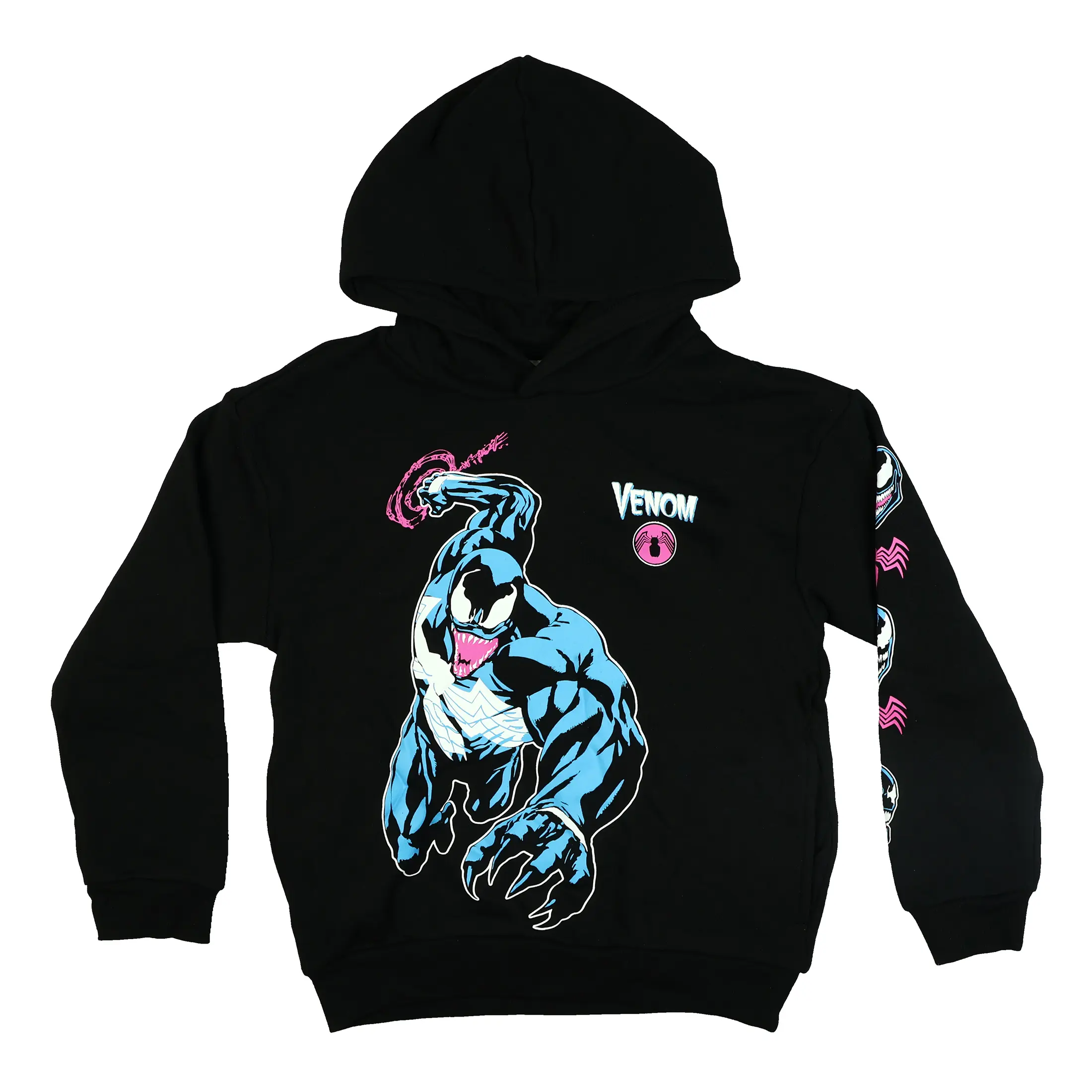 Marvel Venom Hoodie Boys' Sinister Smile Action Scene Pullover Sweatshirt