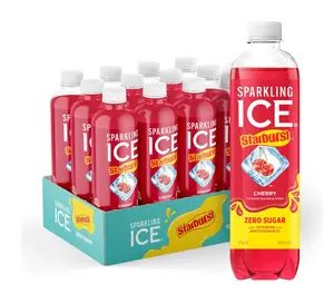 Sparkling Ice STARBURST Cherry, Zero Sugar Flavored Sparkling Water, with Vitamins and Antioxidants, Low Calorie Beverage, 17 fl oz Bottles (Pack of 12)