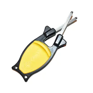 Block's outdoorsman knife sharpener, sharpens and hones blades in the field to original cutting edges.