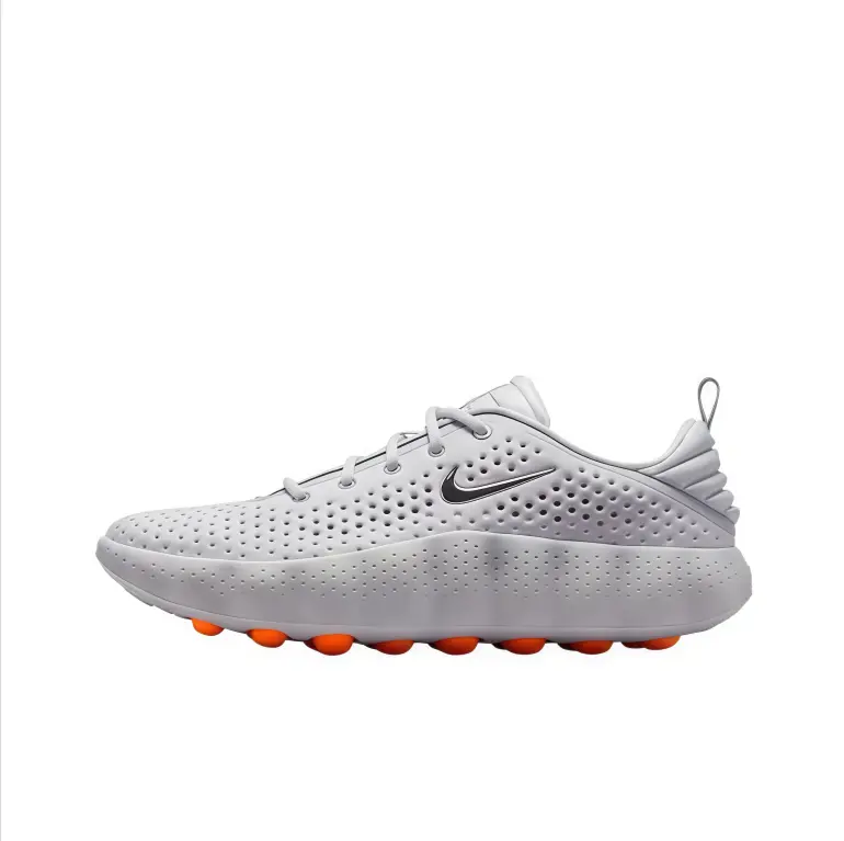 Perforated casual running shoes white upper lightweight cushioned outsole street ootd breathable outdoor walking footwear unisex trendy vacation everyday comfy non slip fashion sneakers