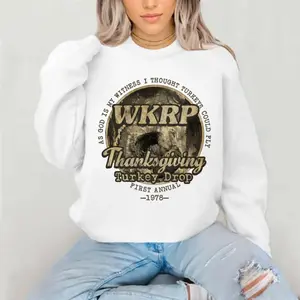WKRP Turkey Drop 1978 Vintage Shirt, Funny Thanksgiving Day Graphic Tee, Retro WKRP Cincinnati Quote T-Shirt, Thanksgiving Outfit, Fashion Cotton, Full Colors, Full Sizes, For Men, For Women