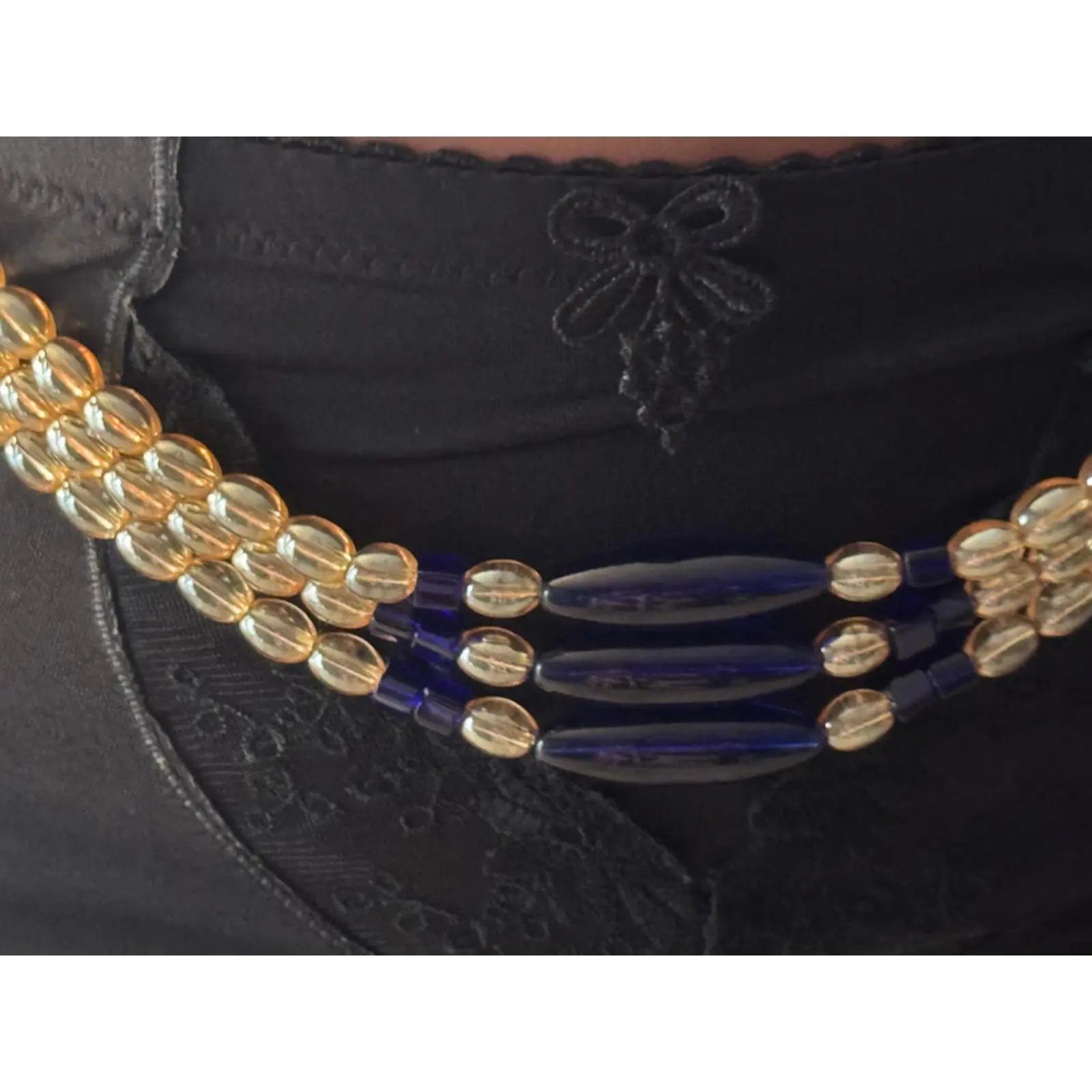 Senegal Women's Accessories African Waist Beads - Blue and Beige, 50 cm, Traditional Design