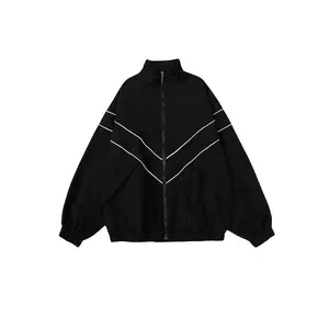 Men’s Y2K Zip-Up Jacket – Lightweight Windbreaker Outerwear, Varsity Style