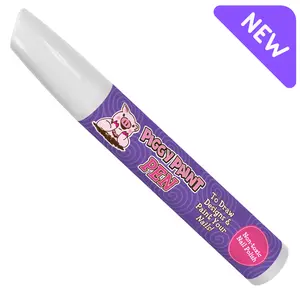 PURPLE Power Piggy Paint Nail Polish Pen - Bright Purple Nail Art Marker for Kids - Non-Toxic, Kid-Friendly, Cruelty-Free, Vegan - Perfect for Manicure & Nail Care
