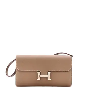 Pre-owned HERMÈS Leather Clutches & Wristlets Hermes Constance To Go Wallet Epsom by Rebag