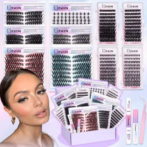 Mixed Length False Eyelashes with Glue and Sealant, Natural Lash Extension, Bionic Cluster Lashes for Enhanced Look, Cosmetics, Eyelash Extensions