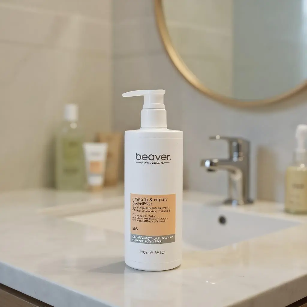 Beaver Smooth Repair Shampoo | Gentle, repairs, nourishes, increases elasticity and shine | Sulfate-free moisturizing formula | For dry, curly and damaged hair | 500ml gentle and comfortable cleanser Conditioner Haircare Soothing