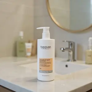 Beaver Smooth Repair Shampoo | Gentle, repairs, nourishes, increases elasticity and shine | Sulfate-free moisturizing formula | For dry, curly and damaged hair | 500ml gentle and comfortable cleanser Conditioner Haircare Soothing