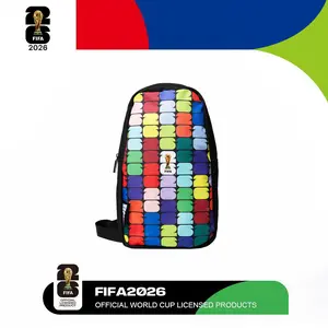 FIFA World Cup 26 Sling Bag, Official Licensed Crossbody Chest Bag with Adjustable Strap, Lightweight Shoulder Backpack with Colorful 26 Print, Soccer Fan Gift for Men Women