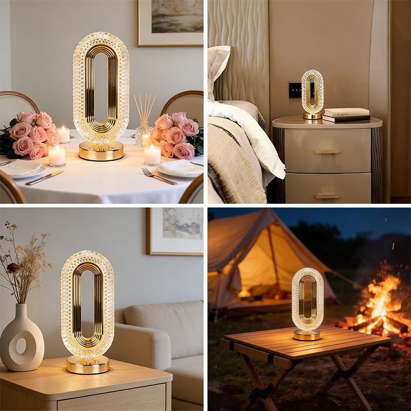 1 Luxury Crystal Runway Desk Lamp USB Powered Dimmable with Push Button 3-Color Adjustable Acrylic Base LED Lights Ideal for Bedroom Living Room Party & Dinner Decor Perfect Gift Choice