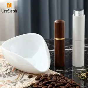 Leeseph Coffee Bean Dosing Cup Set, Ceramic Dosing Vessel, Single Dose Measuring Tray, Coffee Bar Espresso Accessories, Coffee Lover Gifts