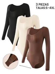 2026 Spring,Women's Shapewear for Ribbed Abdomen Control Bodysuit, Long Sleeve Seamless Compression Body Crop T Shirt, Round Neck, Comfortable Scoop Neck Body Suit Stretchy Basic Tops, Fit Soft Elastic Fabric, Perfect For Daily Wear and Going Out