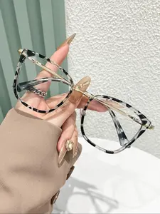 Fashion Eyeglasses, Stainless Steel Frame Eyeglasses for Women & Men, Fashion Eyeglasses for Work, Daily Clothing Decor, Perfect for Student Daily Use, Stylish Square Frames