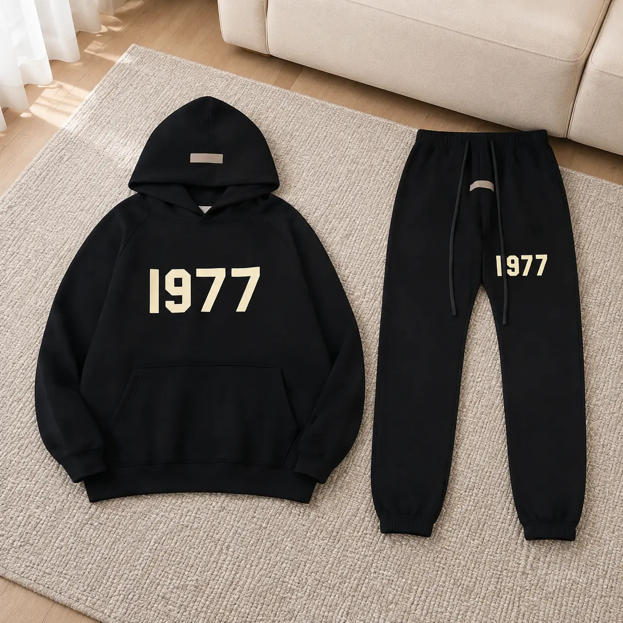 Unisex 1977 Hoodie and Pants Set – Essential Designer Streetwear Look, Matching Outfit Gift for Him or Her 2026