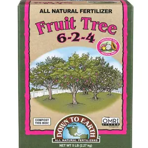 Down to Earth Fruit Tree OMRI Certified Organic Fertilizer for Tree and Fruit Gardening 5lb
