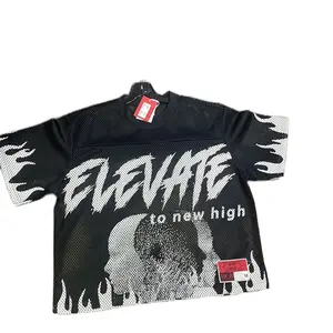 ELEVATE Men's Cropped T-Shirt with Graphic Print and Crewneck Design, Black Color, Ideal for Casual Wear - Streetwear, Tshirt, Menswear, Tropical, Wetsuit, Round Neck, Top designer shirts