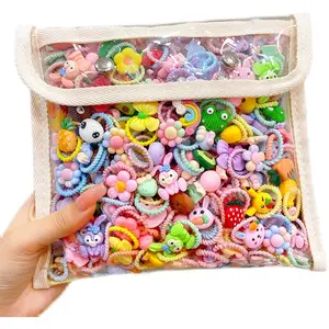 High-Elasticity Hair-Friendly Cartoon Hair Ties - Durable, Washable & Compact | Bestselling Ties for Kids & Adults | Cute Patterns, No Hair-Pulling, Stretchy Unbreakable | Pocket-Sized, Reusable, Fade-Resistant | Perfect for School, Work, Sports