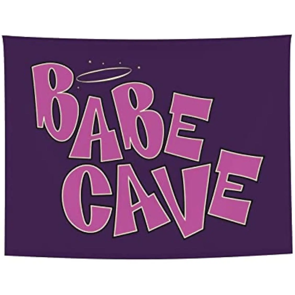 Babe Cave Tapestry, Preppy Cute Pink Aesthetic Wall Hanging Banner, Decorative Lightweight Room & Wall Decor for Teen Girls’ College Dorm Bedroom, Hand Wash Ok Home Decor Accessory