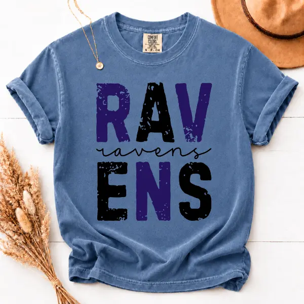 Comfort Colors T-Shirt Ravens Graphic Tee, Purple Football Fan Shirt, Game Day Sports Supporter Unisex Tee