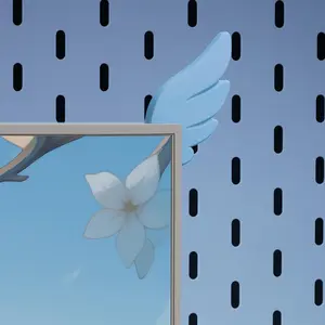 A Pair 3D Printing Cute Decorative Ornaments E-sports Room Pink Wings Monitor Decorative Ornaments Creative Gifts for Friends