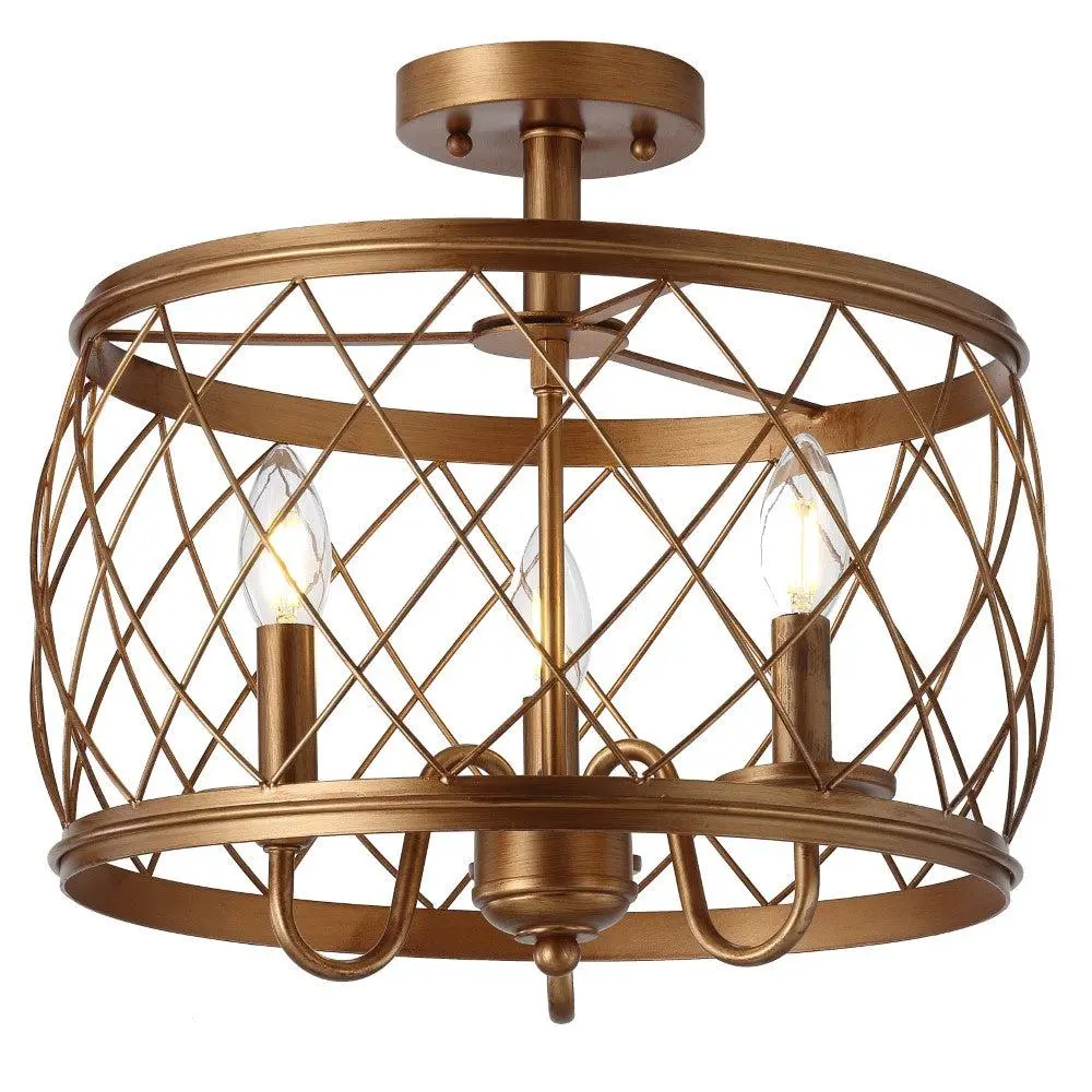 JONATHAN Y Eleanor Traditional Metal LED Semi Flush Mount Ceiling Light; for Living Room,Bedroom, Kitchen, Office