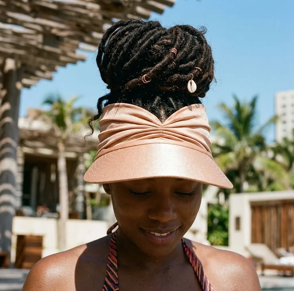 Locsanity Sun Beach Hat Dreadlocks, Locs and Natural Hair Various Colors Handcrafted Cap Adjustable Sun Cap Bucket Hat Quality Caps Matching Hats Hat With Hair Black Hats Adjustable Headwear
