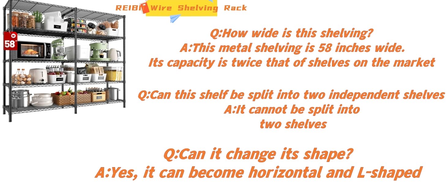 Raybee Shelf 5-Tier Adjustable Twin Shelves 1400 lbs Wire Shelving Unit for Storage Rack Heavy Duty Garage Metal Shelf Pantry Kitchen, Black/Chrome