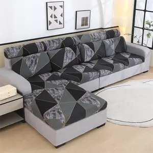 1pcs Milk Silk Polyester Stretch Sofa Cover, Dust-Proof Slipcover for Living Room, Soft Washable Fabric for 1-4 Seater L-Shape Sofa, Elastic Sofa Slipcover