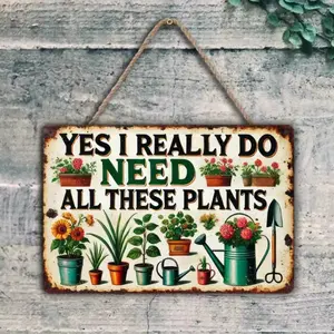 Vintage Garden Metal Sign, Garden Metal Sign, Decorative Plaque, Wall Decor for Plant Lovers, Floral Tool Design Wall Decor, Gift for Plant Lovers