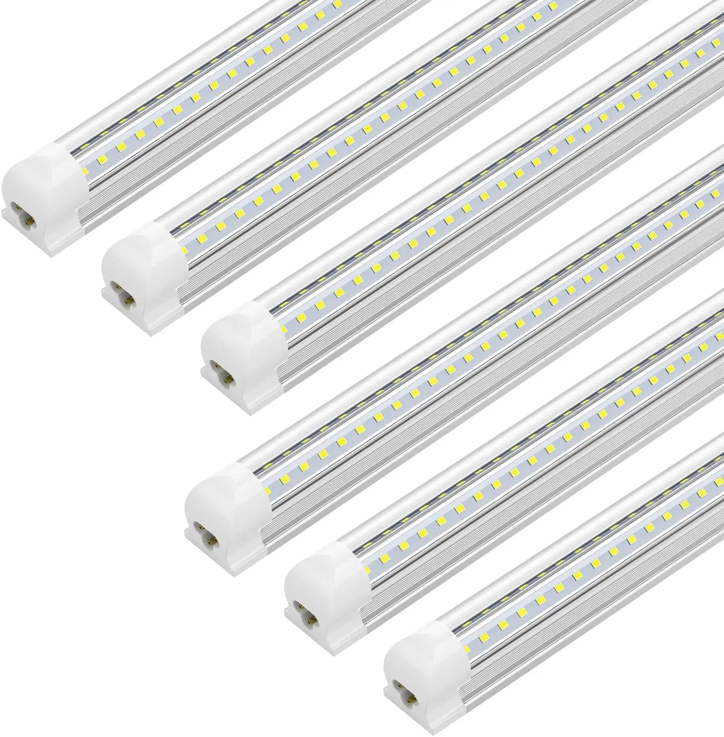 JESLED 6-Pack 4FT 36W Cool White Integrated LED Shop Light Fixture, Linkable Tubes Strip with AC Power Supply, 50000 Hours Lifespan, 60% Power Savings for Garage, Workbenches Illumination, 50,000 Hours