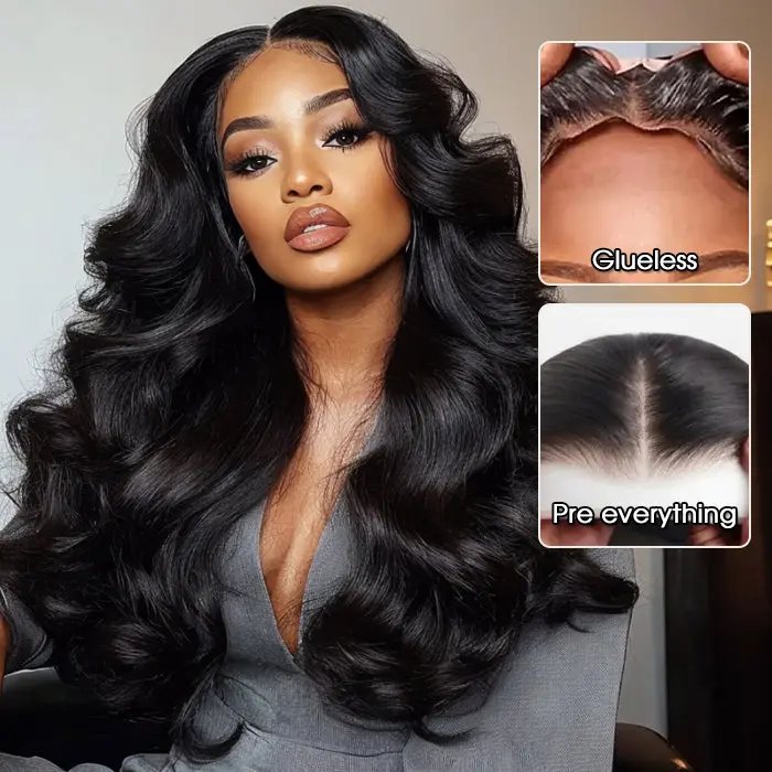 Subella Hair 8x5 Glueless Ocean Wave Wig Human Hair Pre-Bleached Knots Pre-Plucked Hairline 200% Density Wear & Go Beginner Friendly
