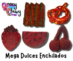 Mega Dulces Enchilados Gummy Candy- Sweet Tangy Fruity