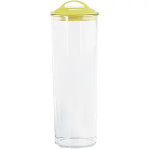 Tall Clear Spaghetti Pasta Storage Canister Container with Airtight Lid BPA Free for Kitchen Pantry Organization, Lemon