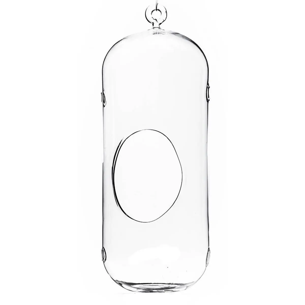 Athenas Garden HCH0513 13 x 5 in. Clear Cylindrical Hanging Glass Terrarium & Candle Holder