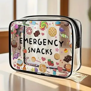 Transparent Emergency Snack Bag, Portable Travel Storage Bag, Large Capacity, Ideal for Road Trips, Picnics, Daily Snacks, Perfect Gift
