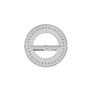 Pacific Arc's 8 Inch 360 Degree Plastic Circular Protractor Clear