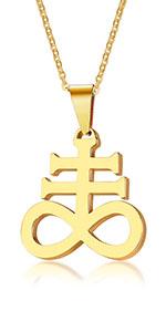 Stainless Steel Church of Satan Necklace for Men