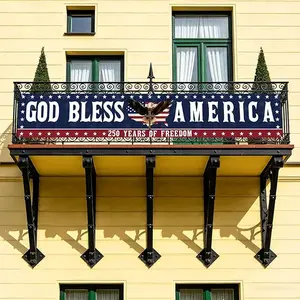 250 Anniversary USA Flag God Bless America Banner 4th Of July Decorations Large 250th Anniversary Banner For Outdoor, Indoor, Yard, Garden, Porch, Lawn