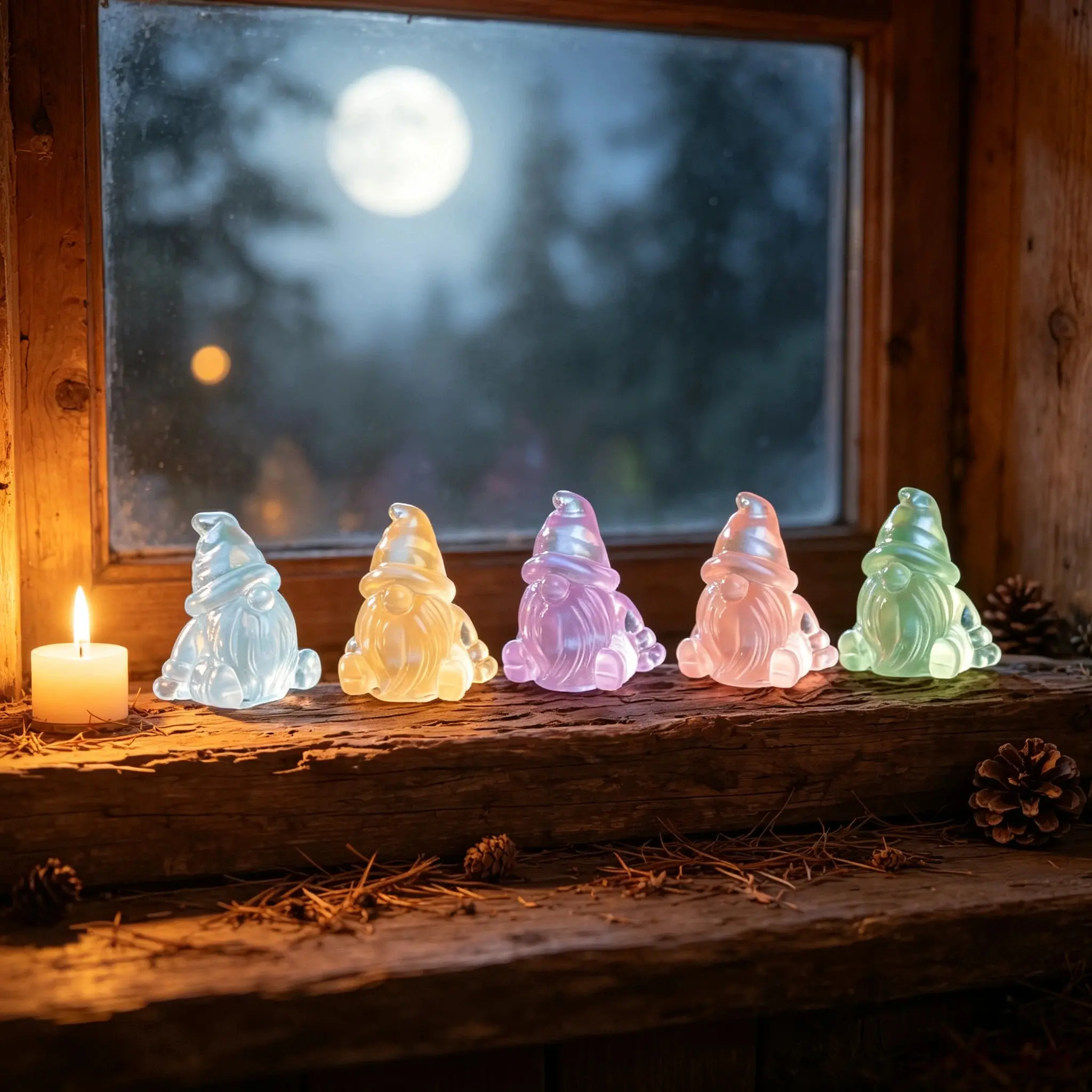 Luminous Mini Resin Gnome Figurines, Glow-in-the-Dark Fairy Garden Statues, Micro Landscape Ornaments for Outdoor Patio Yd Lawn, Christmas Festive Decor & Holiday Gifts