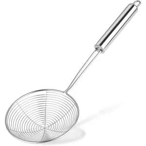 Strainer Skimmer Ladle, 5.5 Inch Pasta Strainer Spoon Spider Skimmers Kitchen Gadgets Wire Strainer for Kitchen Cooking and Frying