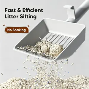 Cat litter spoon Easy to clean the cat litter box Extra mesh shovel humanized design gray for cat owners.#Summervibes #petLovers