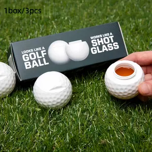 Golf Ball Shaped Shot Glass Set, Drinkware, Creative Outdoor Cups, Perfect for Camping, Friends' Gatherings, Holiday Gifts, 3-Pack