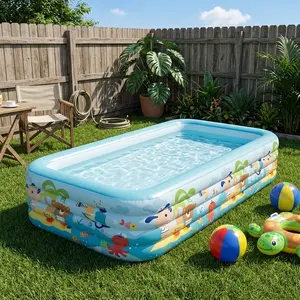 147inD9145507730Piscina inflable portátil para uso doméstico y exterior, mejorada con material de PVC engrosado, parque acuático de verano extragrande, adecuada para el hogar, el patio trasero y el balcón.