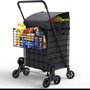 Stair Climbing Shopping Cart/Portable Shopping Cart - With Waterproof Basket