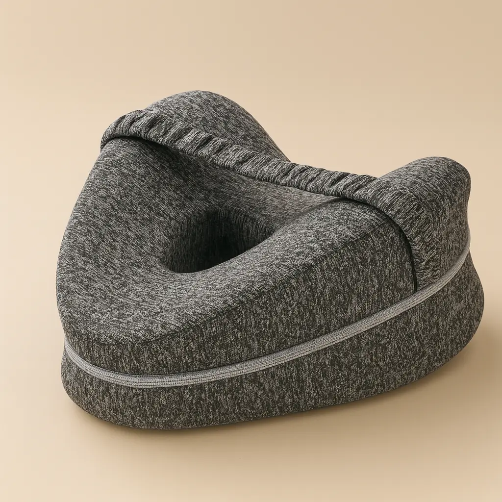 Earthbrew Ergonomic Knee Support Pillow with Curved Design Premium Memory Foam & Elastic Band for Comfortable Sleep