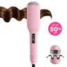 BABONIR Curling Iron Hair Crimper Waver, 1 Inch 3 Barrel Hair Waver for Women, Ionic Ceramic Deep Wave Curling Iron for Beach Waves, Fast Heating, Anti-Scald Design, Dual Voltage, Easy to Use, Pink