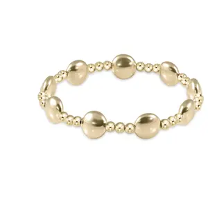 E Newton Extends Honesty Gold Sincerity Pattern 10mm Bead Bracelet