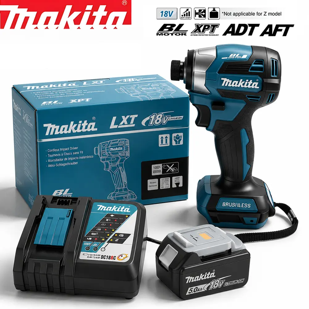 Makita DTD173 18V cordless electric screwdriver brushless high torque compact driver power tool for assembly repair maintenance tight space fastening DIY construction tool kit